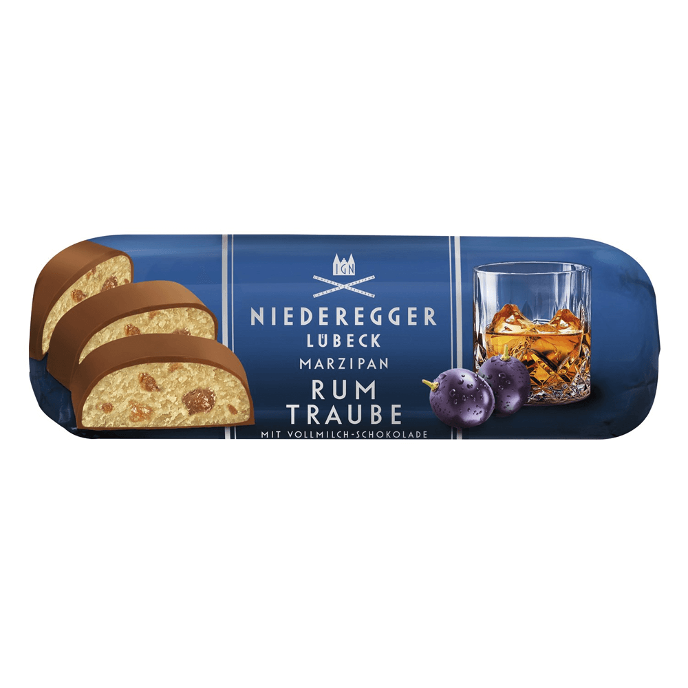 Niederegger Milk Chocolate Marzipan Rum And Raisin Loaf 125g